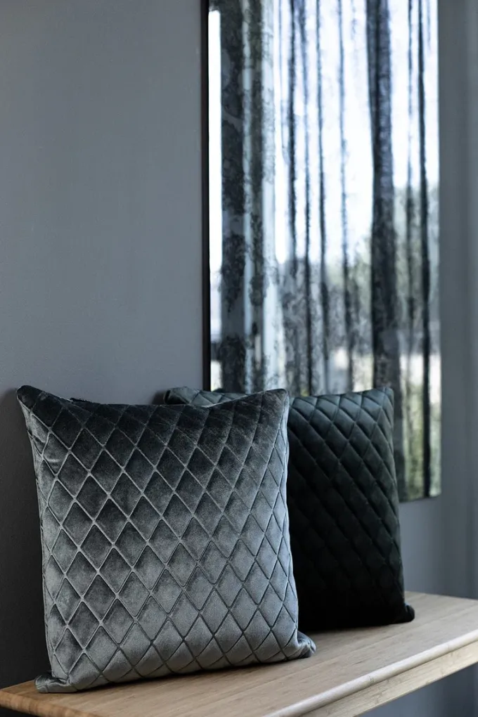 Specktrum Daytona Pillow - Silver/Blue Square