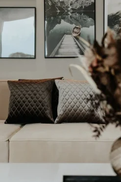 Clearance Specktrum Daytona Pillow - Silver/brown Square