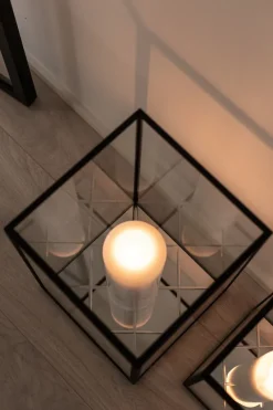 Hot Specktrum Harlequin Lantern - Clear Mirror, Black Frame Medium (25*25*40)