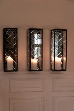 Online Specktrum Harlequin Lantern - Clear Mirror, Black Frame Large - wall mounted (20*20*65)