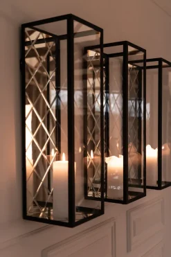 Online Specktrum Harlequin Lantern - Clear Mirror, Black Frame Large - wall mounted (20*20*65)