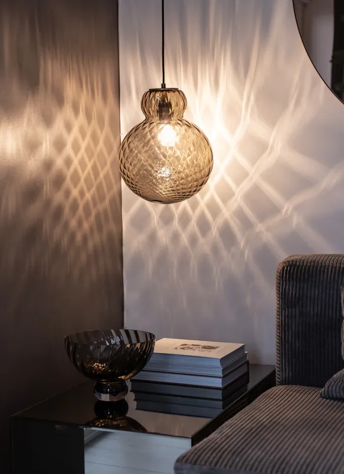 New Specktrum Lily Pendant Lamp - Brown - Black Metal Harlequin Large