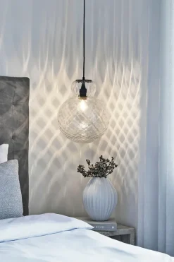 Best Specktrum Lily Pendant Lamp - Clear - Black Metal Harlequin Large