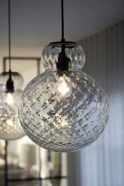 Best Specktrum Lily Pendant Lamp - Clear - Black Metal Harlequin Large