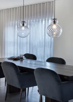 Best Specktrum Lily Pendant Lamp - Clear - Black Metal Harlequin Large