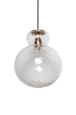 Best Specktrum Lily Pendant Lamp - Clear - Brass Metal Swirl Large