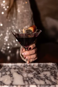 Clearance Specktrum Meadow Stemware - Plum Martini glass