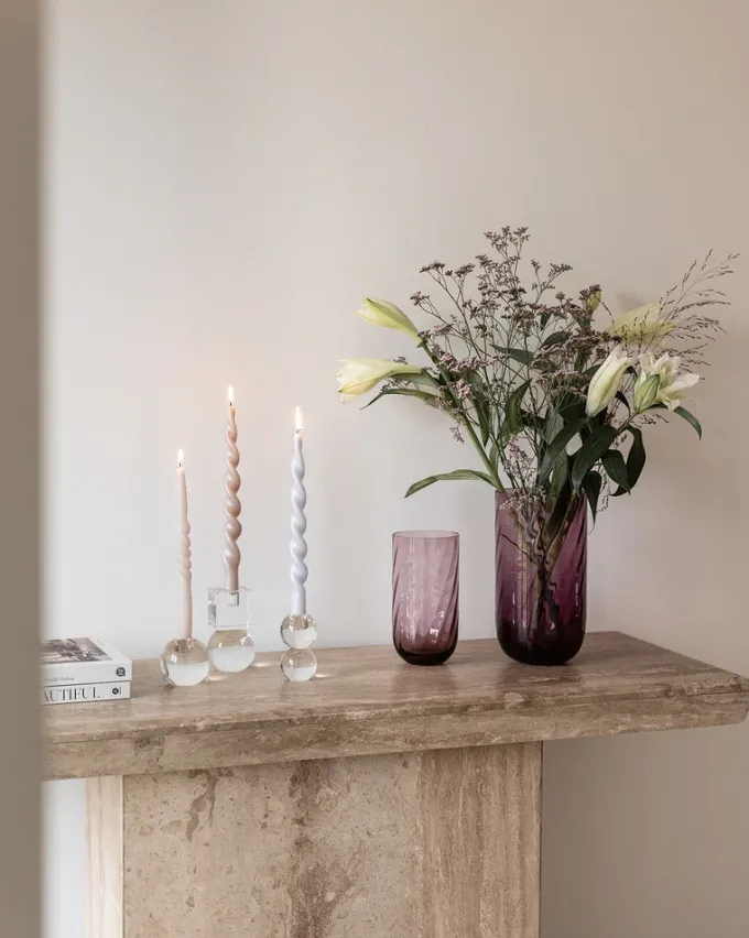 Hot Specktrum Meadow Swirl Cylinder Vase - Plum Medium