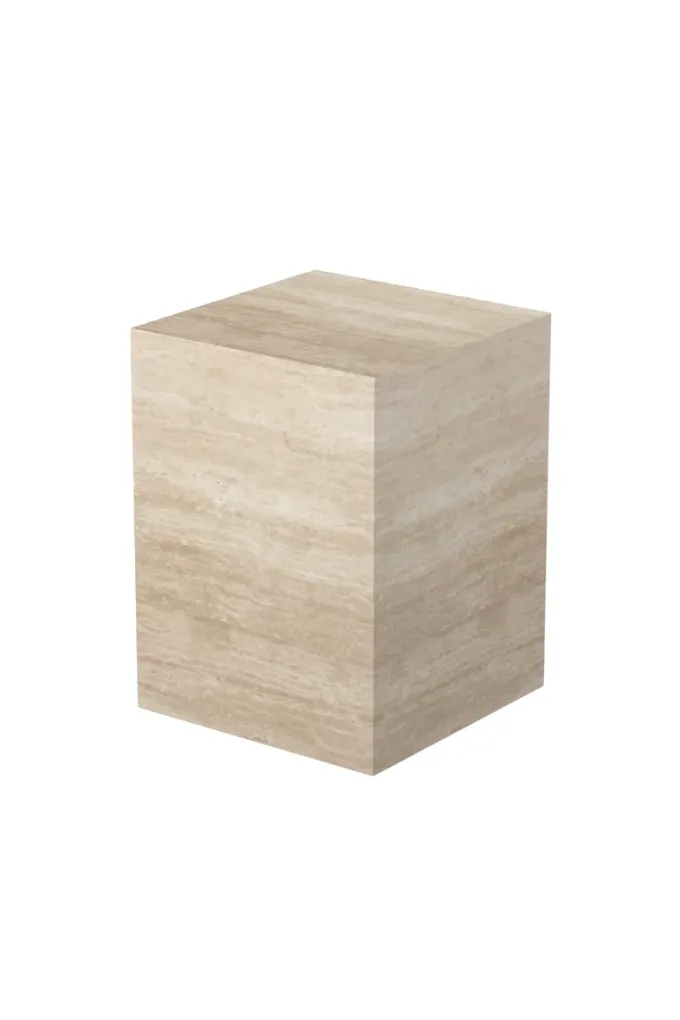 Outlet Specktrum Phantom Cube Table - Travertine Side Table