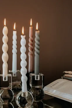 Outlet Specktrum The Curly Candle Collection - Packed with 4 Pieces per box - Mighty Blue Middle Curled