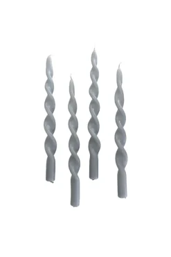 Outlet Specktrum The Curly Candle Collection - Packed with 4 Pieces per box - Steel Grey Fully Curled