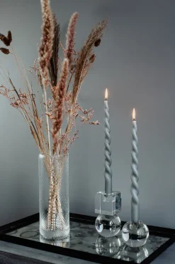 Outlet Specktrum The Curly Candle Collection - Packed with 4 Pieces per box - Steel Grey Fully Curled