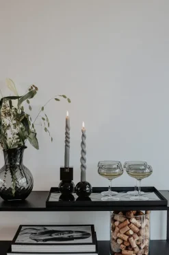 Outlet Specktrum The Curly Candle Collection - Packed with 4 Pieces per box - Steel Grey Fully Curled