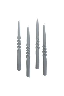 Discount Specktrum The Curly Candle Collection - Packed with 4 Pieces per box - Steel Grey Middle Curled