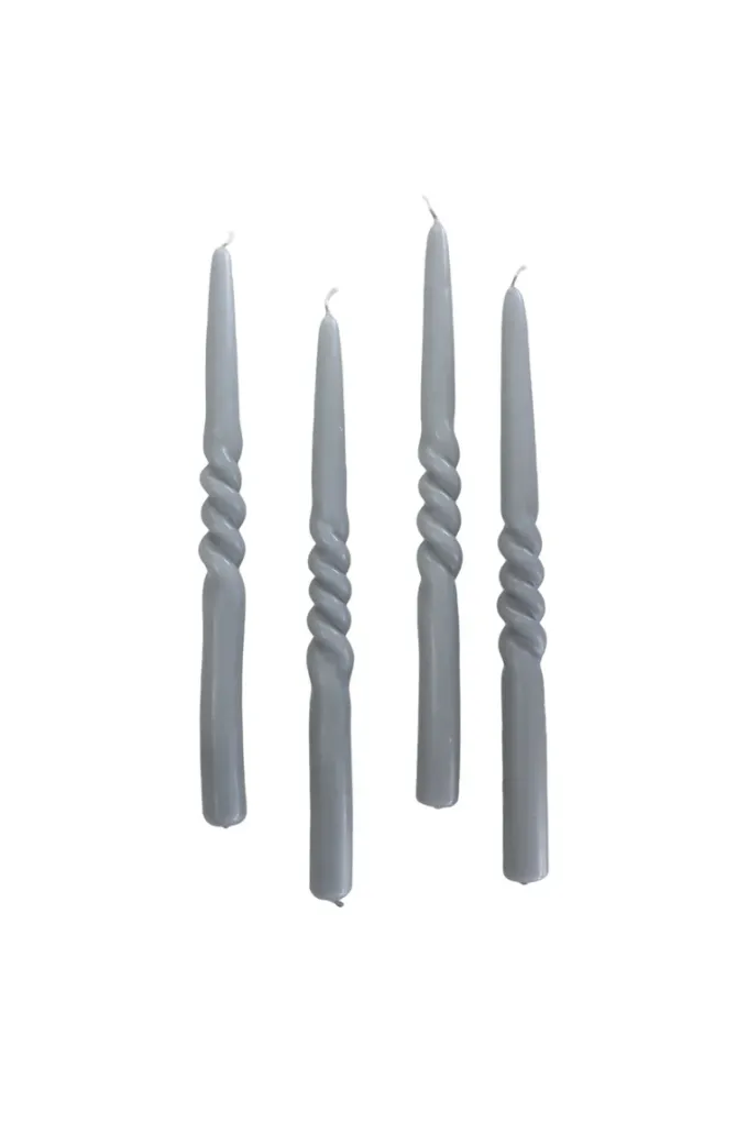 Discount Specktrum The Curly Candle Collection - Packed with 4 Pieces per box - Steel Grey Middle Curled
