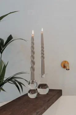 Specktrum The Curly Candle Collection - Packed with 4 Pieces per box - Thunder Grey Middle Curled