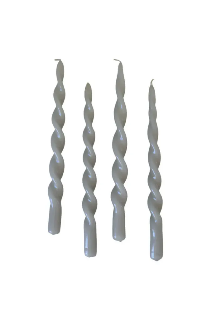 Hot Specktrum The Glossy Candle Collection - Packed with 4 pieces per box - Steel Grey Fully Curled