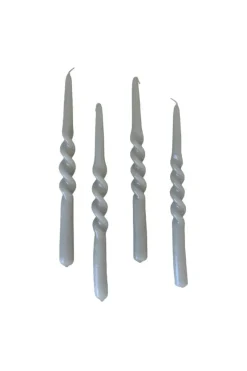 Best Specktrum The Glossy Candle Collection - Packed with 4 pieces per box - Steel Grey Middle Curled