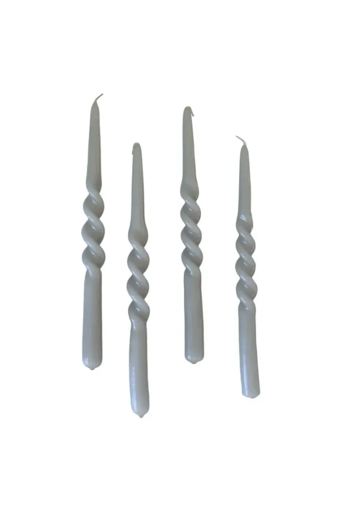 Best Specktrum The Glossy Candle Collection - Packed with 4 pieces per box - Steel Grey Middle Curled