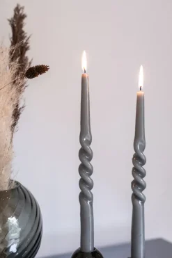 Best Specktrum The Glossy Candle Collection - Packed with 4 pieces per box - Steel Grey Middle Curled