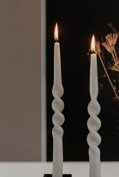 Specktrum The Glossy Candle Collection - Packed with 4 pieces per box - Thunder Grey Middle Curled