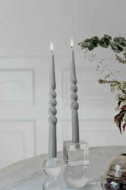 Specktrum The Glossy Candle Collection - Packed with 4 pieces per box - Thunder Grey Middle Curled