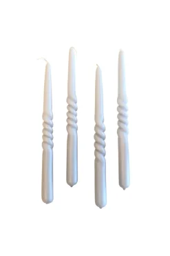 Outlet Specktrum The Pearl Candle Collection - Packed with 4 Pieces per box - Silver Grey Pearl Middle Curled