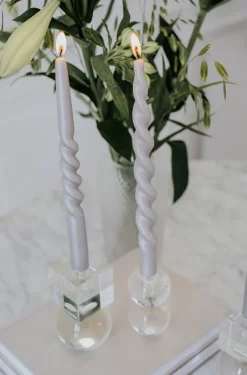 Outlet Specktrum The Pearl Candle Collection - Packed with 4 Pieces per box - Silver Grey Pearl Middle Curled