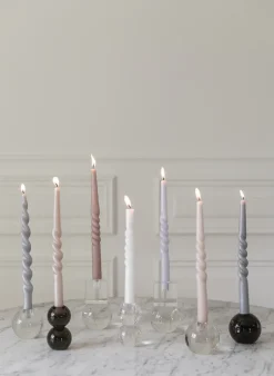 Outlet Specktrum The Pearl Candle Collection - Packed with 4 Pieces per box - Grey Pearl Fully Curled
