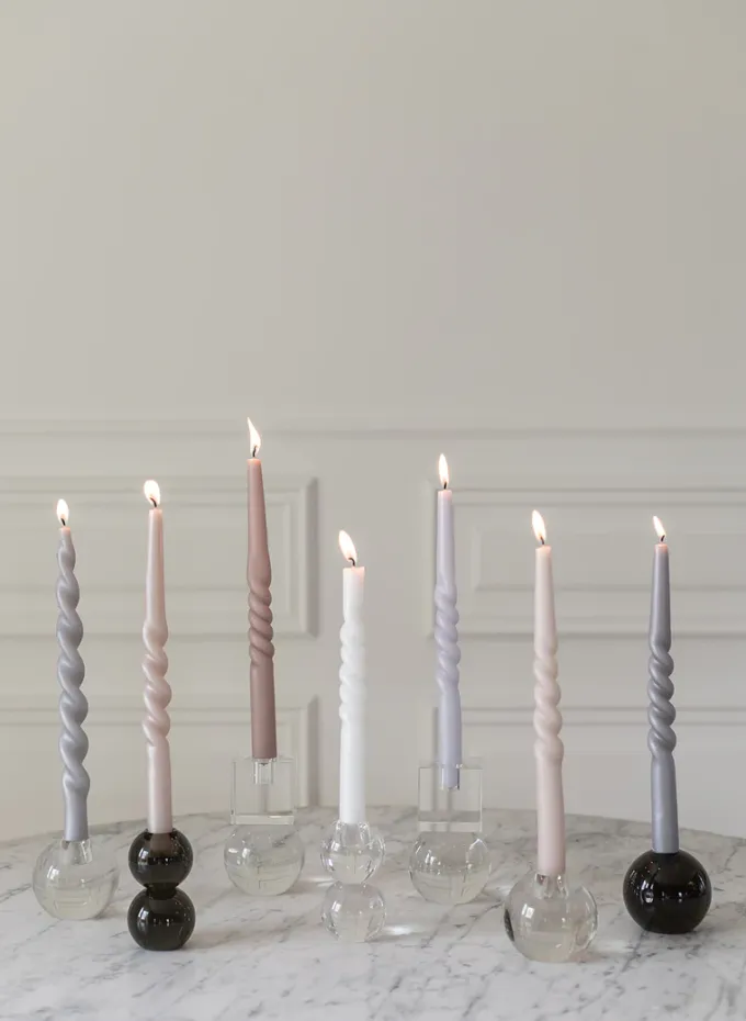 Outlet Specktrum The Pearl Candle Collection - Packed with 4 Pieces per box - Grey Pearl Fully Curled