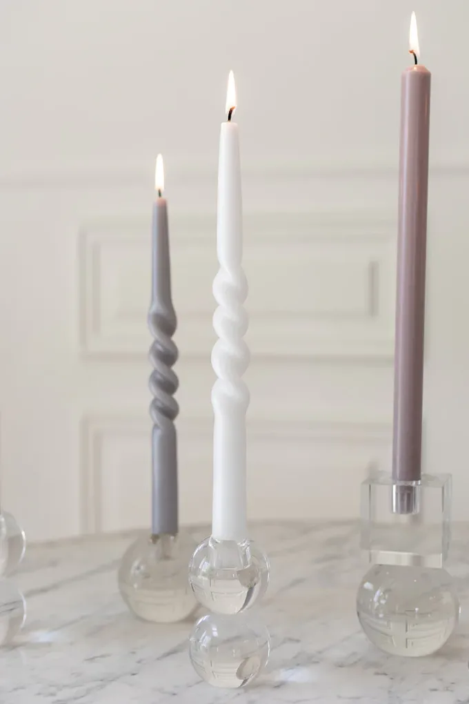 Clearance Specktrum The Pearl Candle Collection - Packed with 4 Pieces per box - White Pearl Middle Curled