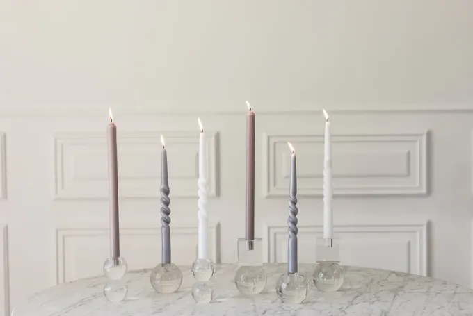 Clearance Specktrum The Pearl Candle Collection - Packed with 4 Pieces per box - White Pearl Middle Curled