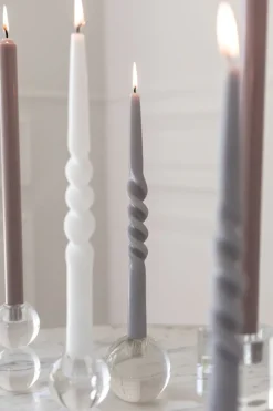 Specktrum The Pearl Candle Collection - Packed with 4 Pieces per box - Grey Pearl Middle Curled